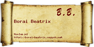 Borai Beatrix névjegykártya